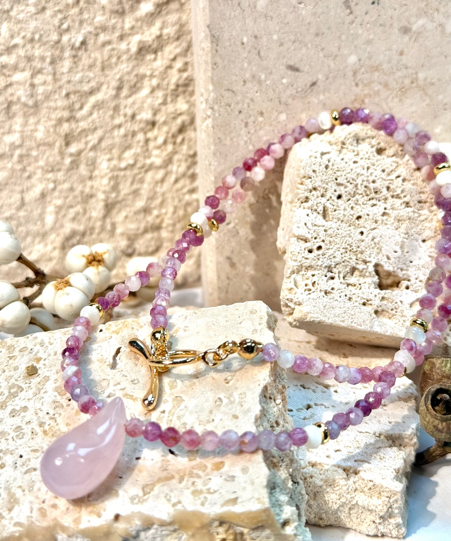Rose Quartz Drop Pendant