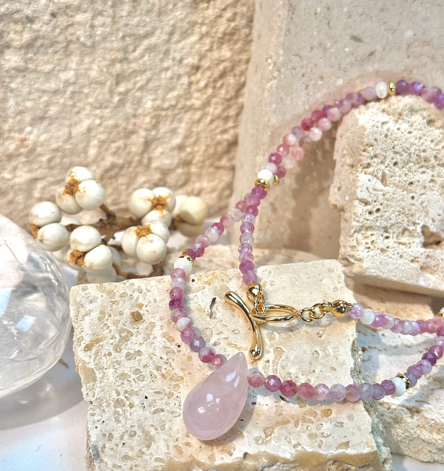 Rose Quartz Drop Pendant