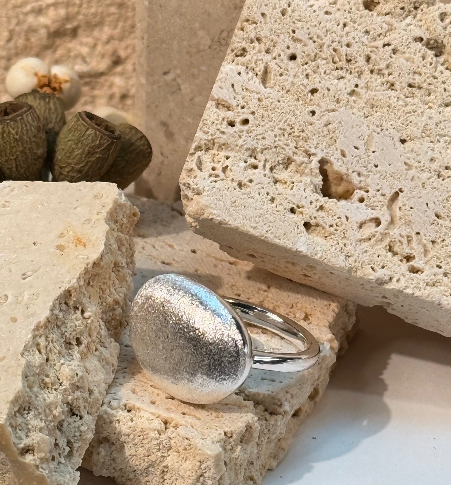 Brushed Silver Ring