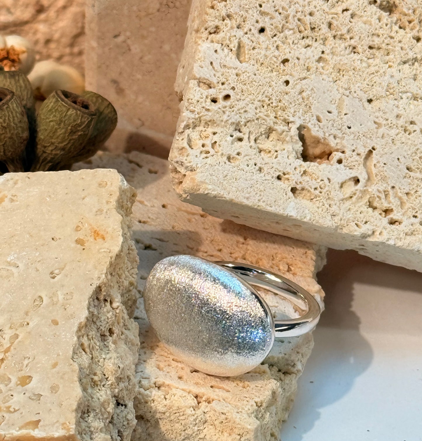 Brushed Silver Ring